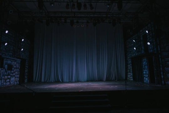 Photo of a theatre stage. Photo of a theatre stage.